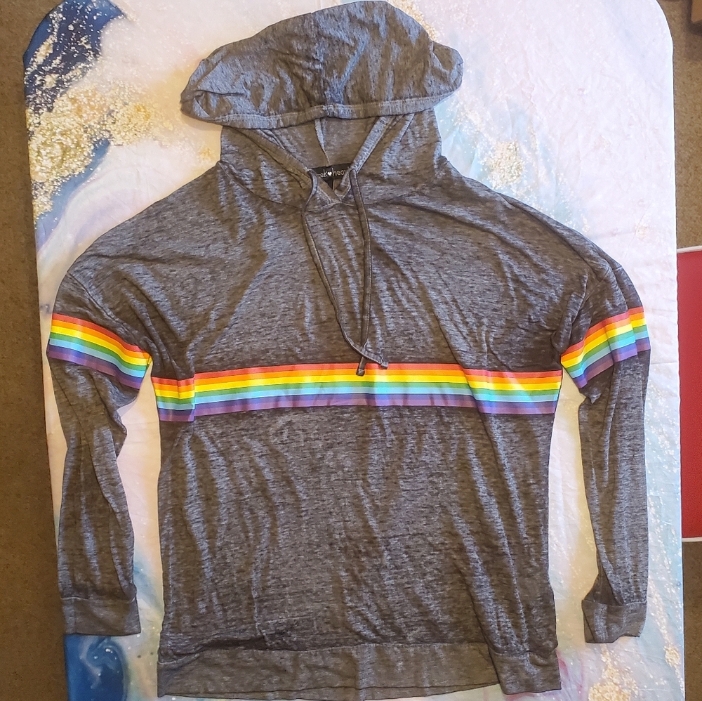Gray Rainbow Hoodie